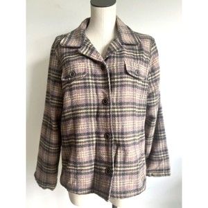 Old Navy Plaid Coat Wool Bend Jacket Size XL